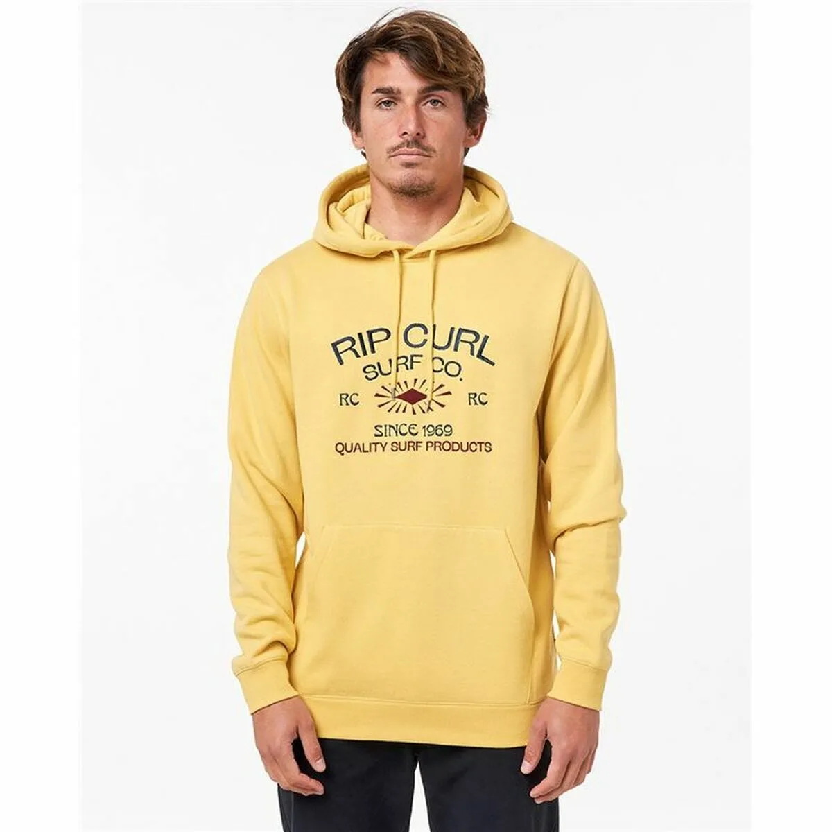 SUDADERA CON CAPUCHA HOMBRE RIP CURL RADIATE AMARILLO