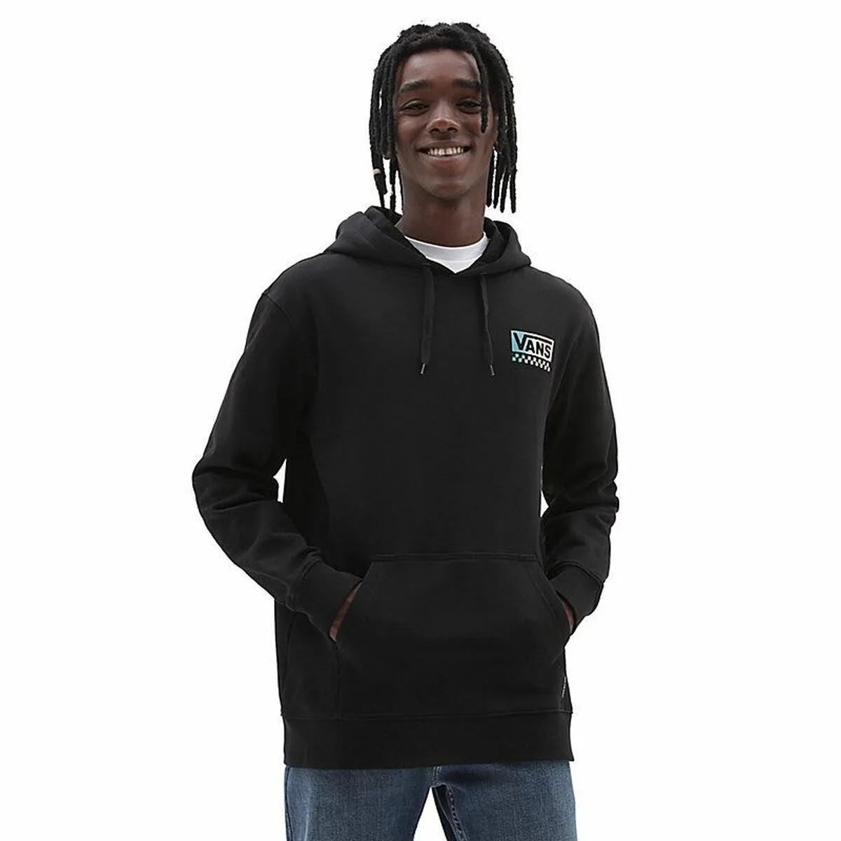 SUDADERA CON CAPUCHA HOMBRE VANS GLOBAL STACK NEGRO