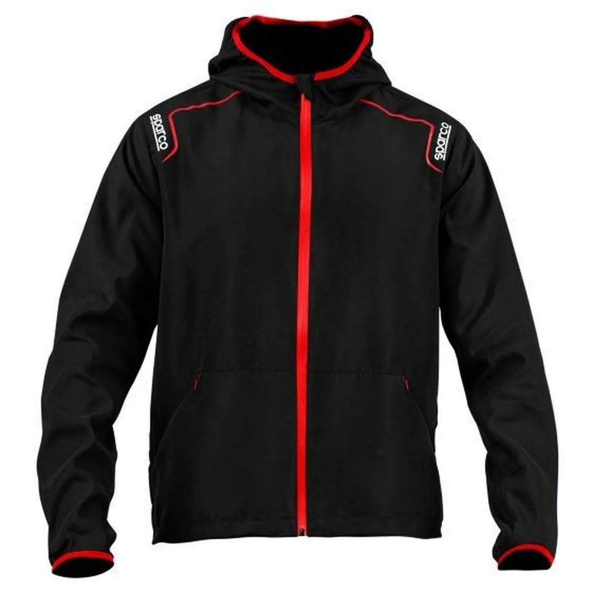 SUDADERA CON CAPUCHA SPARCO CORTAVIENTO NEGRO