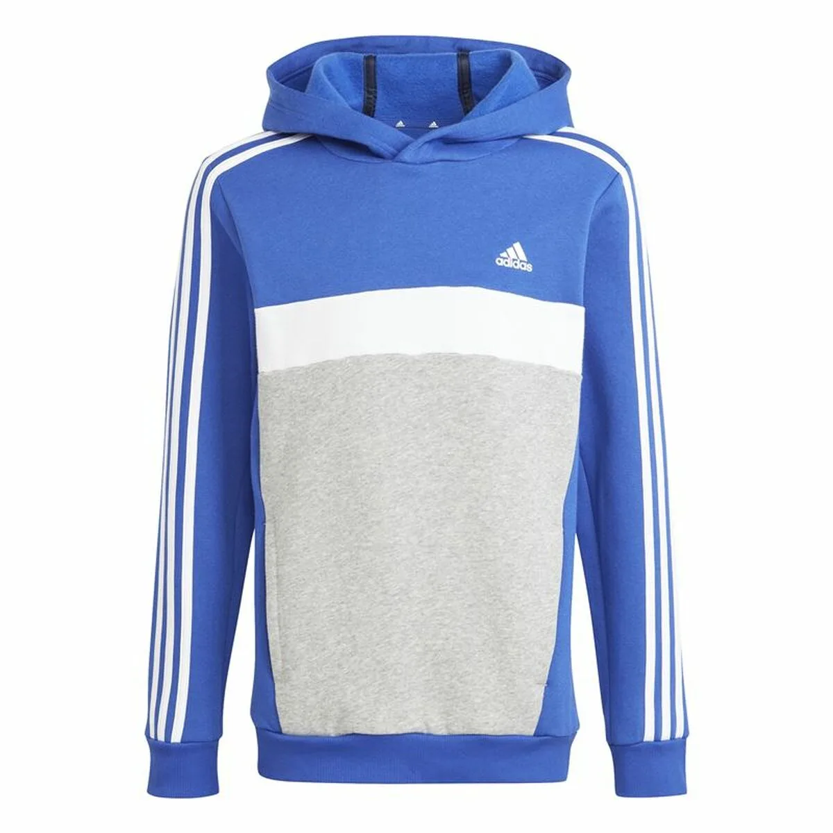 SUDADERA CON CAPUCHA UNISEX ADIDAS 3S TIB FL HD AZUL GRIS