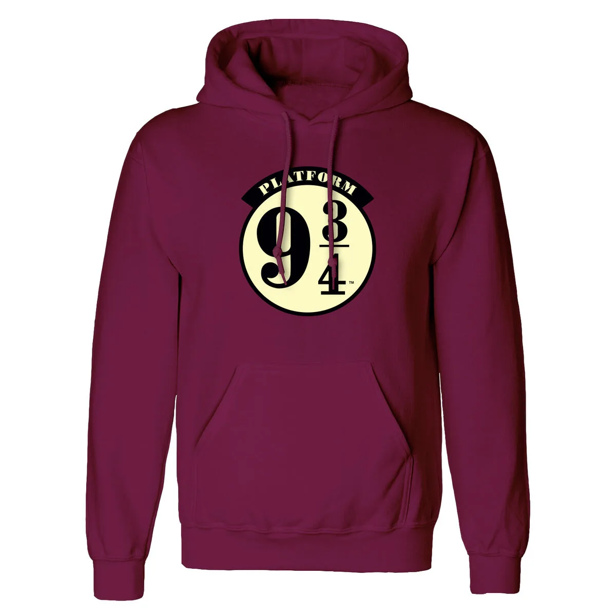 SUDADERA CON CAPUCHA UNISEX HARRY POTTER PLATFORM 9 AND 3 QUARTERS BURDEOS