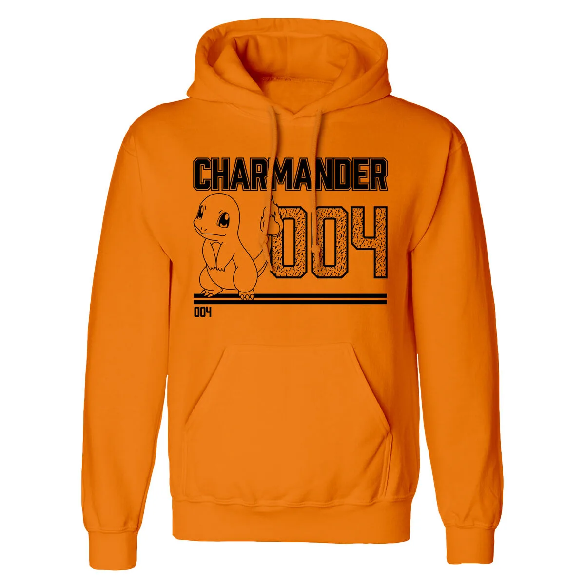 SUDADERA CON CAPUCHA UNISEX POKÉMON CHARMANDER LINE ART NARANJA