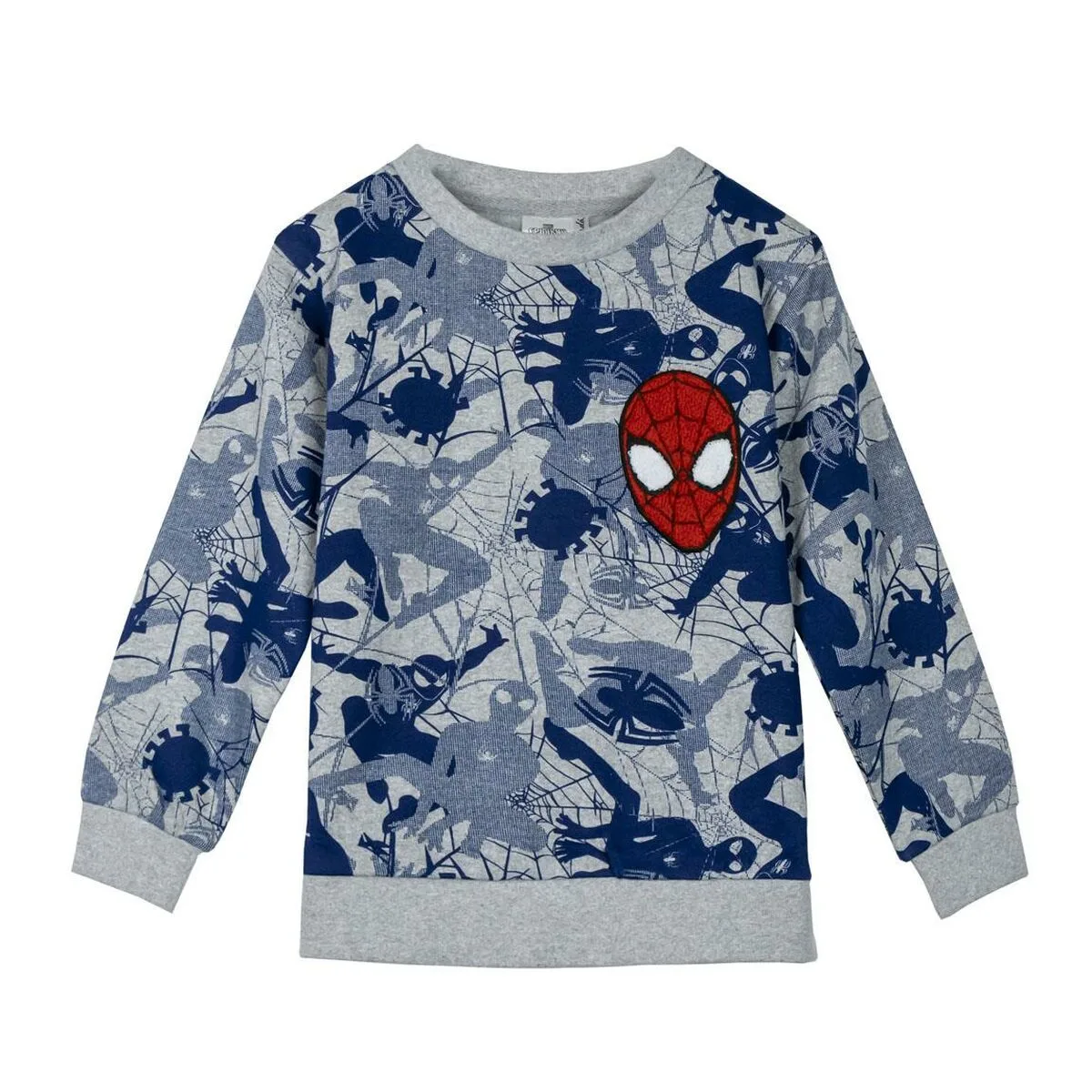 SUDADERA SIN CAPUCHA NIÑO SPIDER-MAN GRIS