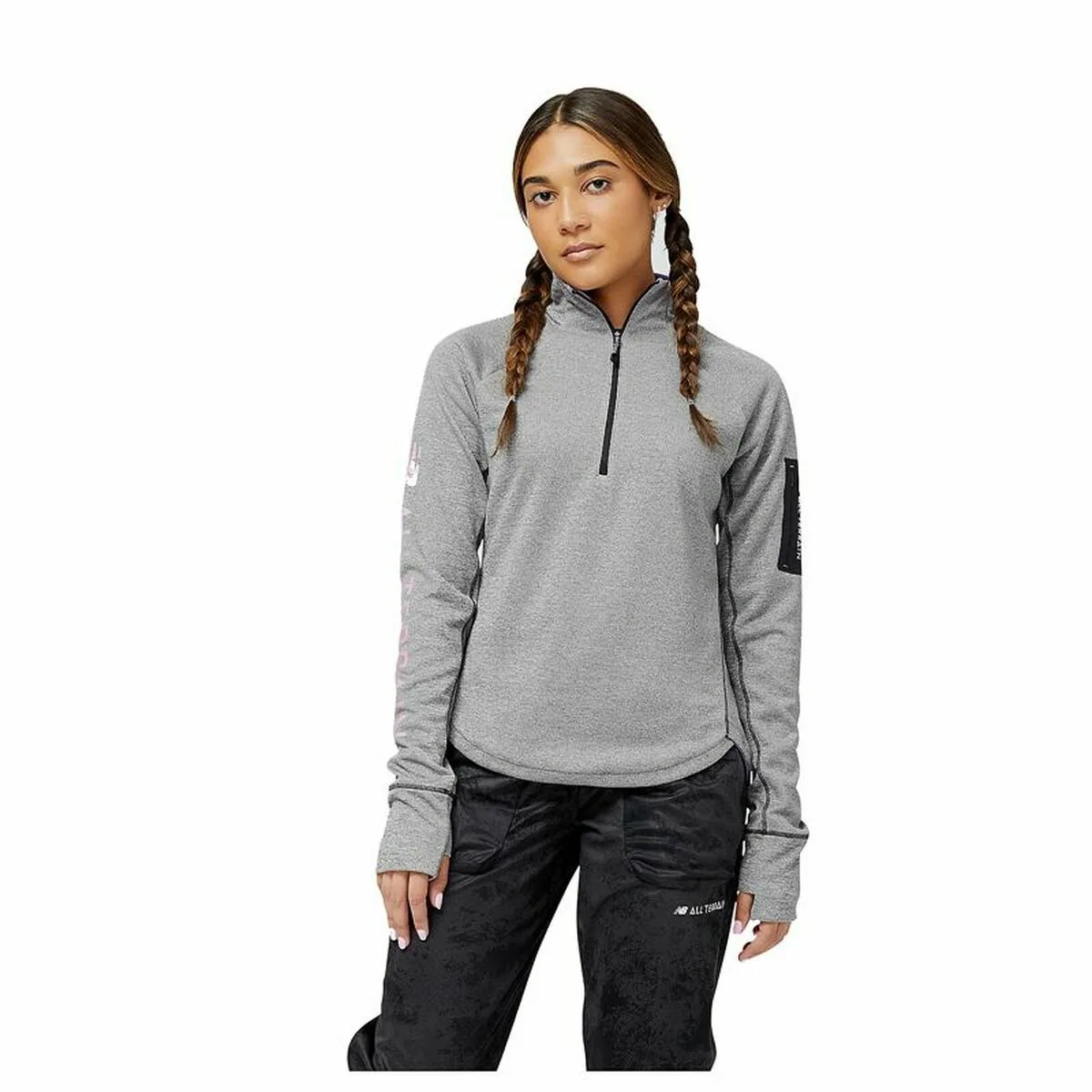 SUDADERA SIN CAPUCHA MUJER NEW BALANCE IMPACT RUN AT GRIS