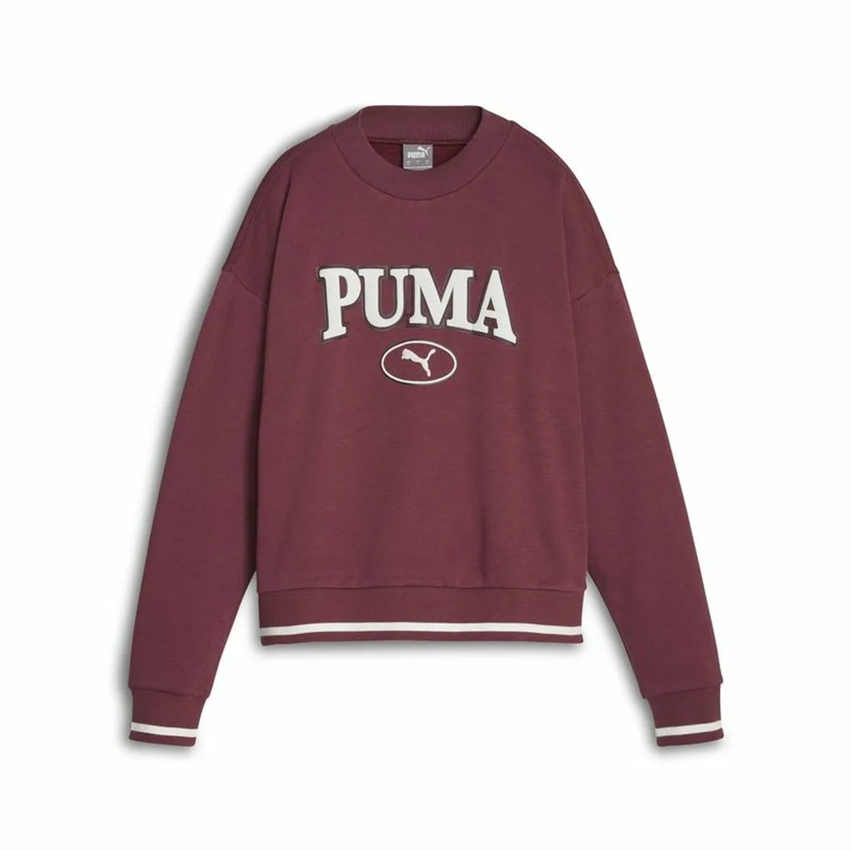 SUDADERA SIN CAPUCHA MUJER PUMA SQUAD CREW FL ROJO OSCURO