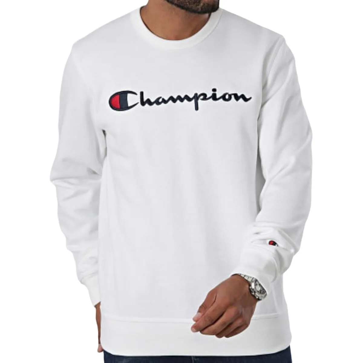SUDADERA SIN CAPUCHA HOMBRE CHAMPION CREWNECK SWATSHIRT 220254 WHT BLANCO