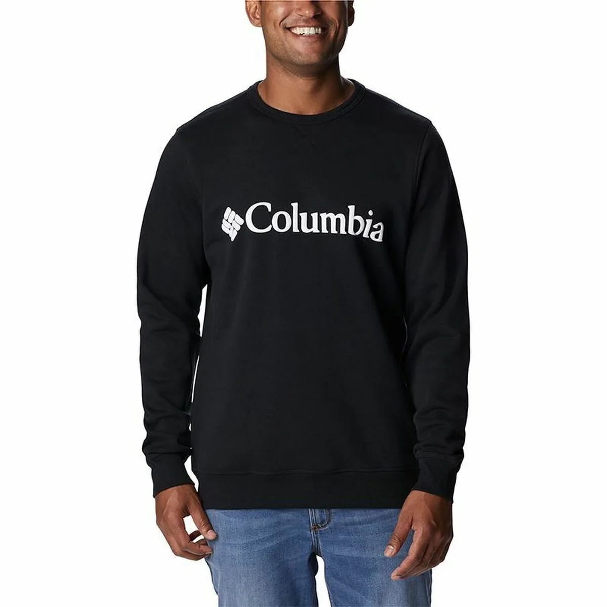 SUDADERA SIN CAPUCHA HOMBRE COLUMBIA LOGO FLEECE CREW NEGRO