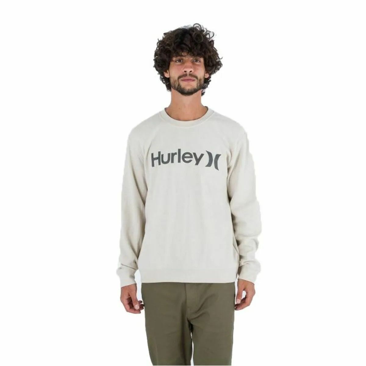 SUDADERA SIN CAPUCHA HOMBRE HURLEY ONE&ONLY SOLID BLANCO CÁLIDO