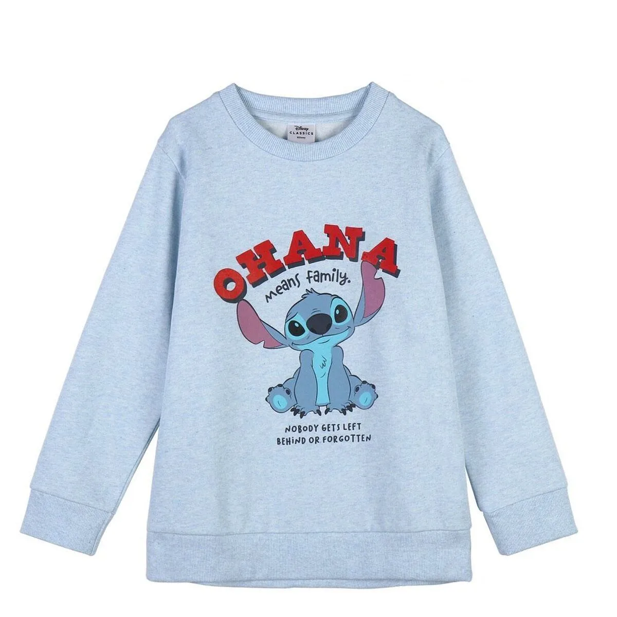 SUDADERA SIN CAPUCHA UNISEX STITCH AZUL CLARO