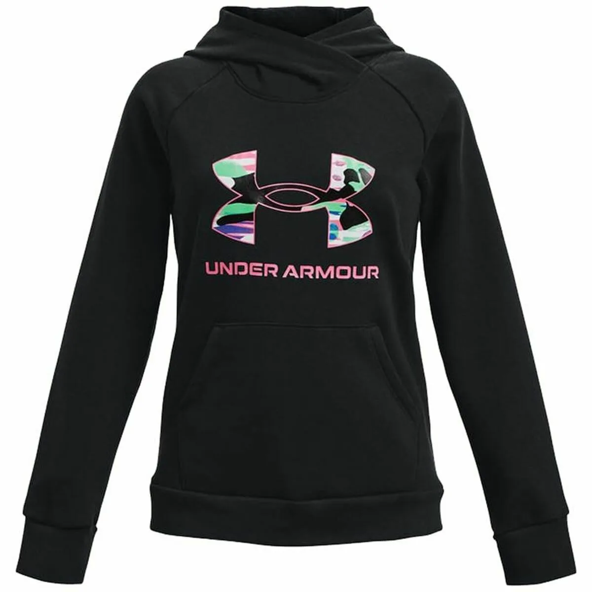 SUDADERA CON CAPUCHA NIÑA UNDER ARMOUR RIVAL BIG LOGO NEGRO