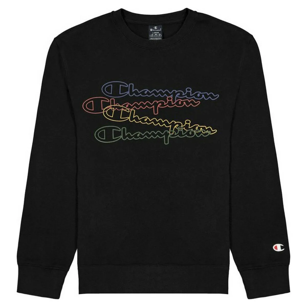 SUDADERA INFANTIL CHAMPION CREWNECK SCRIPT LOGO BOY NEGRO