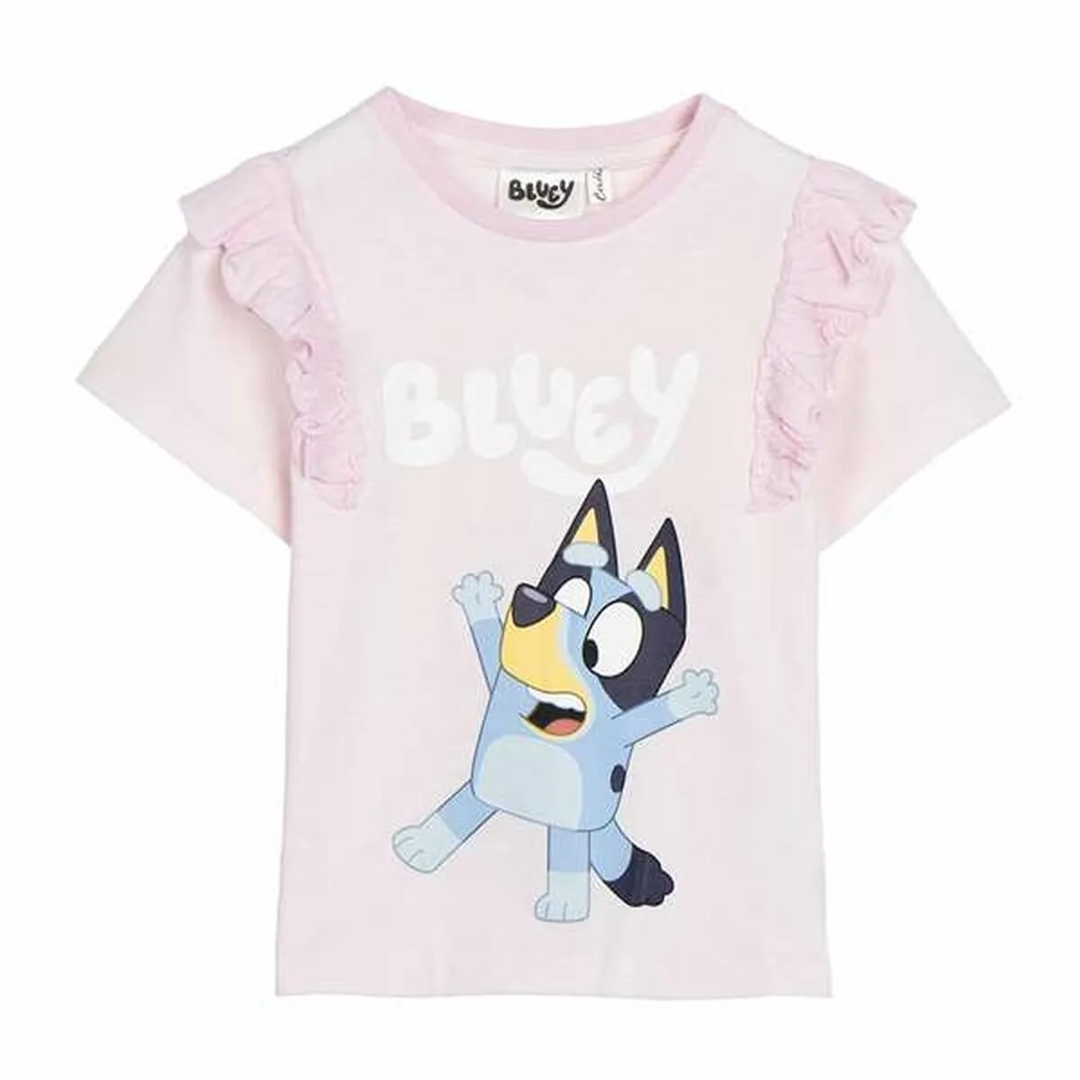 CAMISETA DE MANGA CORTA INFANTIL BLUEY ROSA CLARO