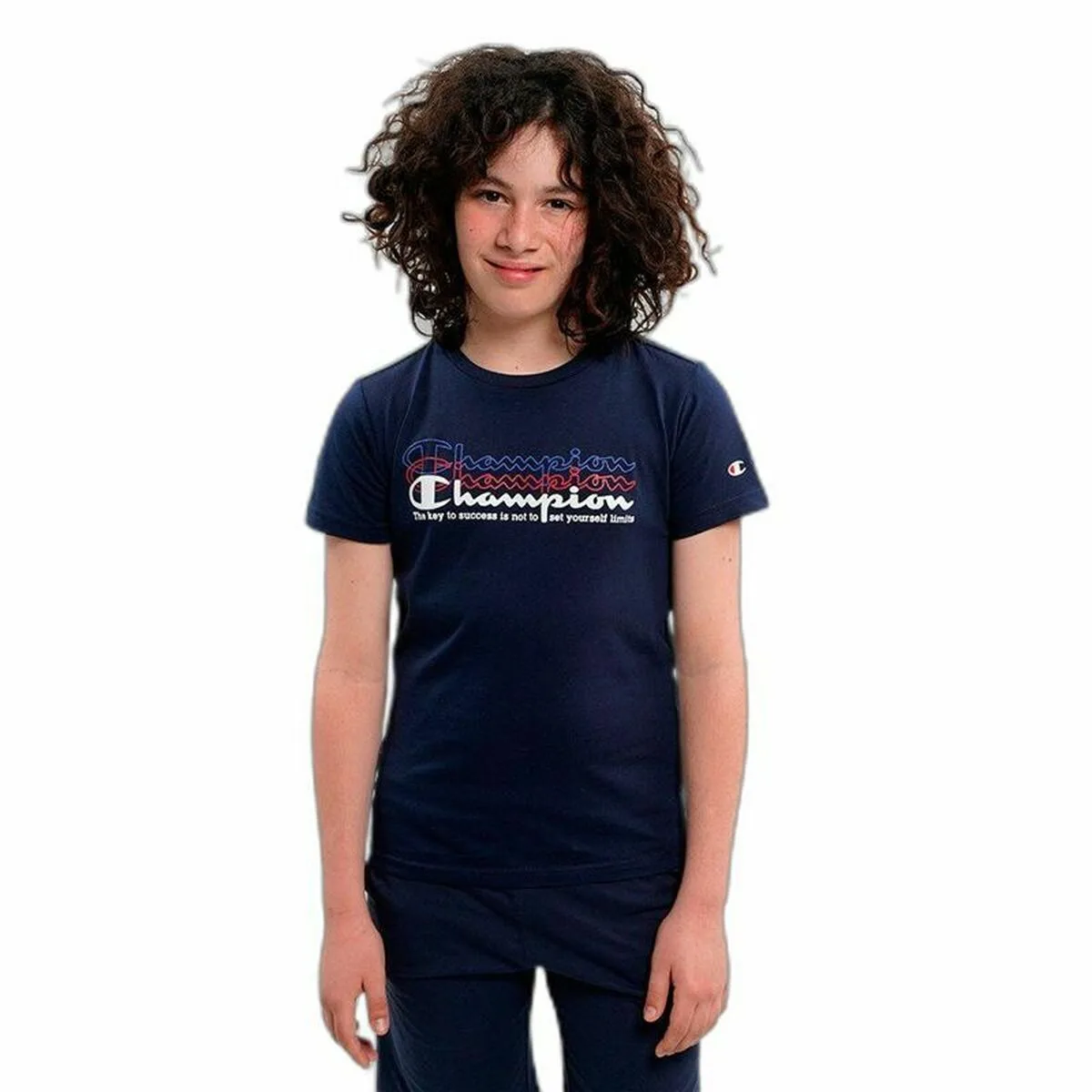 CAMISETA DE MANGA CORTA NIÑO CHAMPION CREWNECK  AZUL