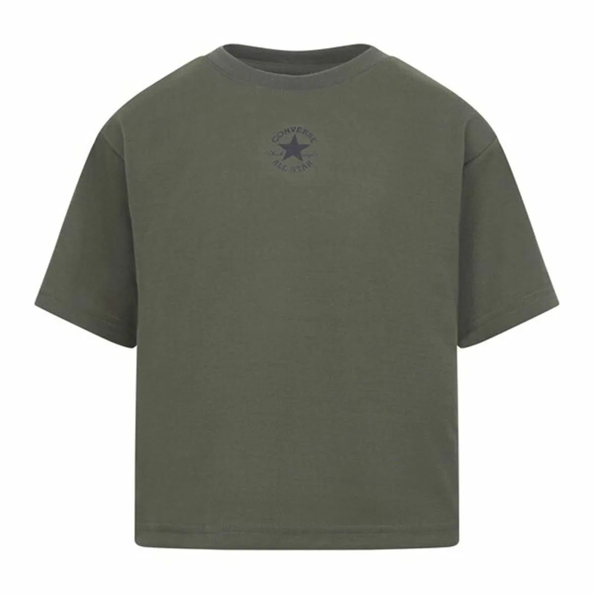 CAMISETA DE MANGA CORTA INFANTIL CONVERSE CHUCK PATCH BOXY OLIVA