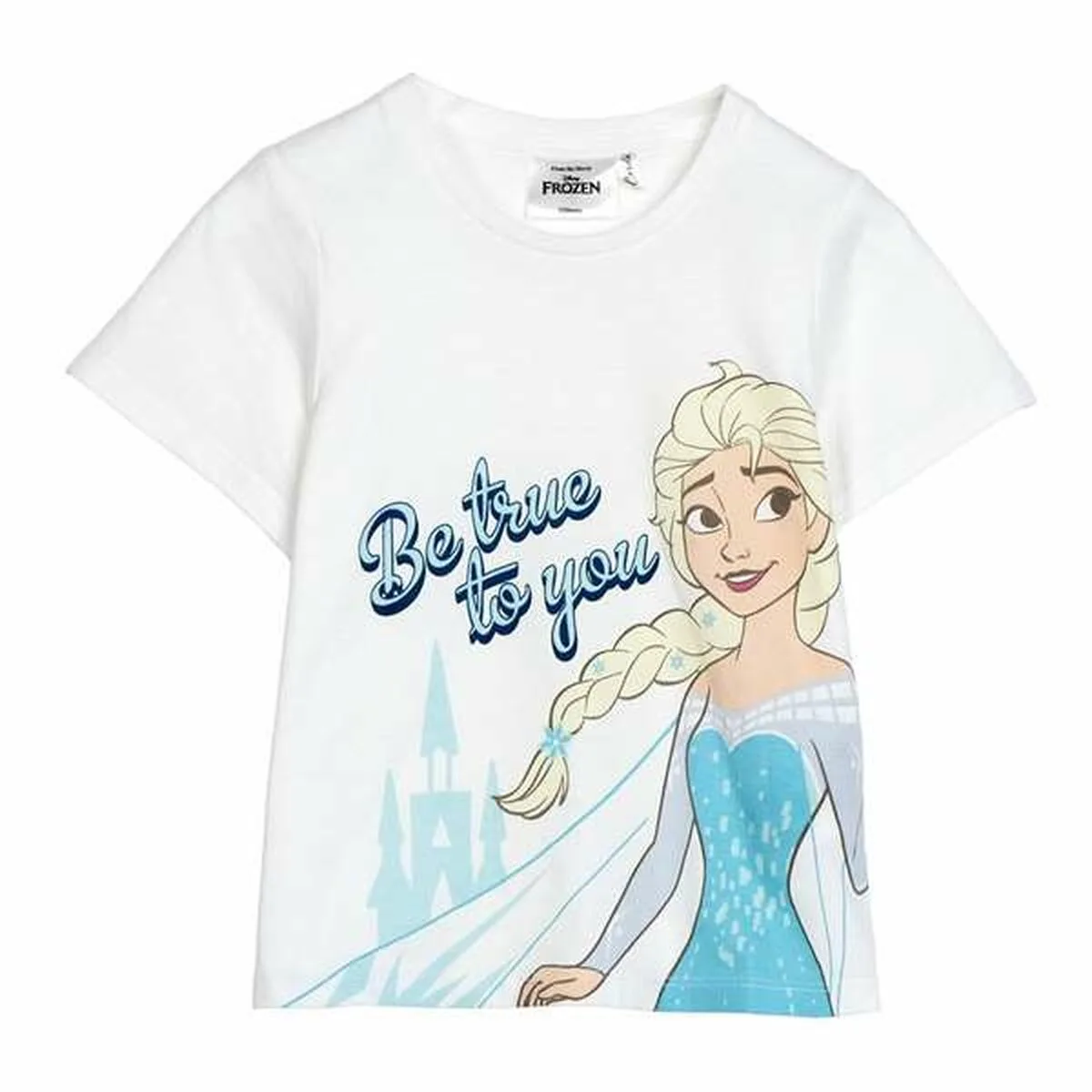 CAMISETA DE MANGA CORTA INFANTIL FROZEN BLANCO