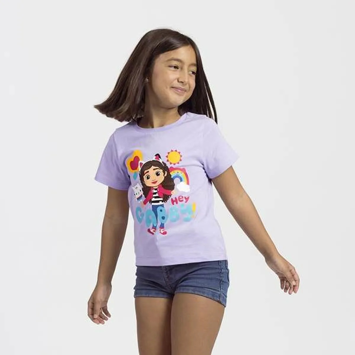 CAMISETA DE MANGA CORTA INFANTIL GABBY'S DOLLHOUSE BLANCO MORADO