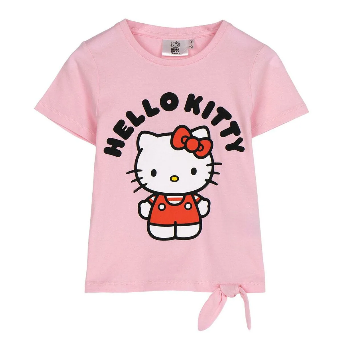 CAMISETA DE MANGA CORTA INFANTIL HELLO KITTY ROSA CLARO