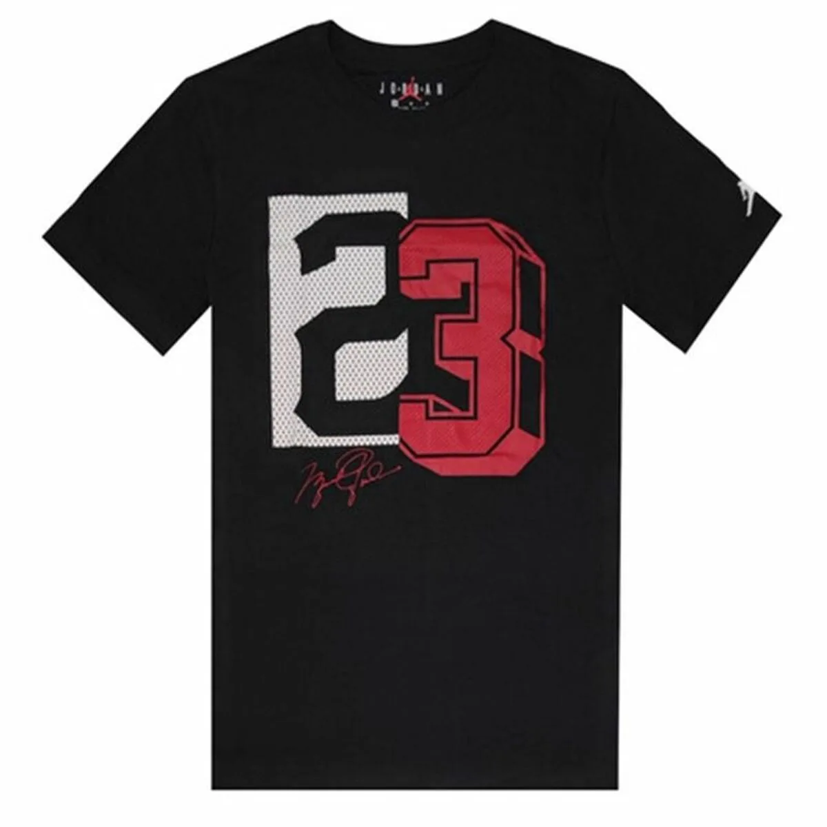 CAMISETA DE MANGA CORTA INFANTIL JORDAN JDB JM 23 MESH SS NEGRO