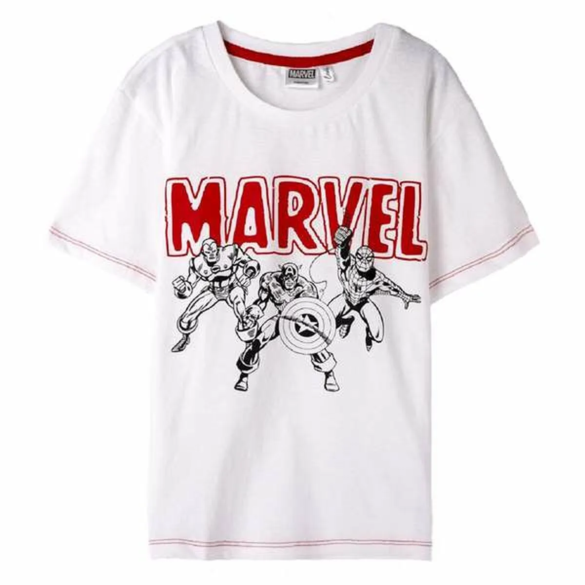 CAMISETA DE MANGA CORTA NIÑO MARVEL BLANCO