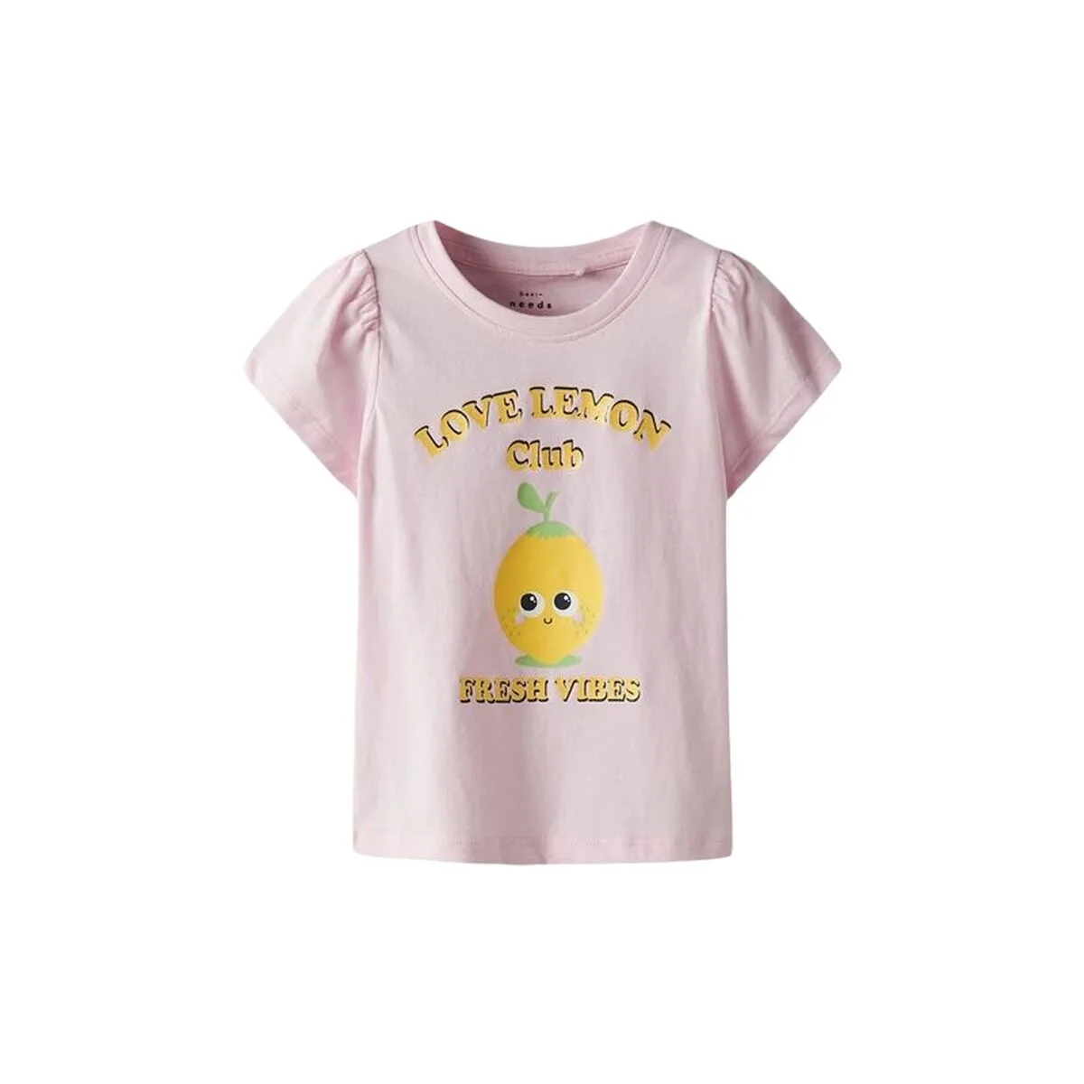 CAMISETA DE MANGA CORTA INFANTIL NAME IT NMFVIBEKE CAPSL BALLERINA ROSA