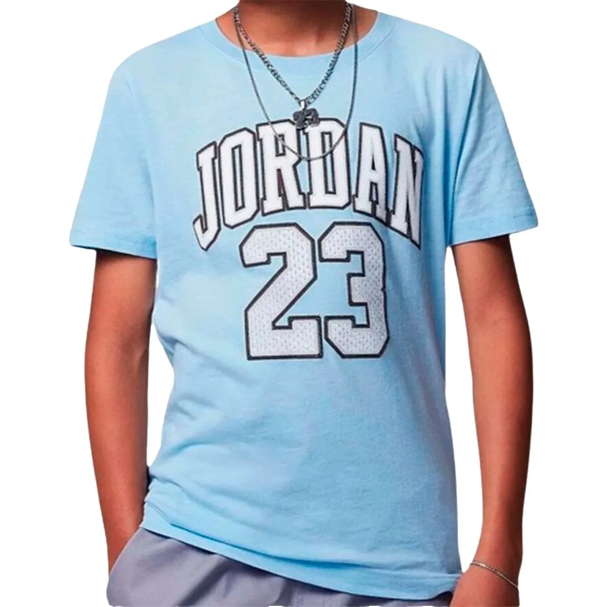 CAMISETA DE MANGA CORTA INFANTIL NIKE JDB PRACTICE FLIGHT 95A088 B9F AZUL