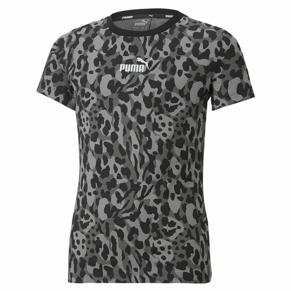 CAMISETA DE MANGA CORTA INFANTIL PUMA ALPHA AOP NEGRO
