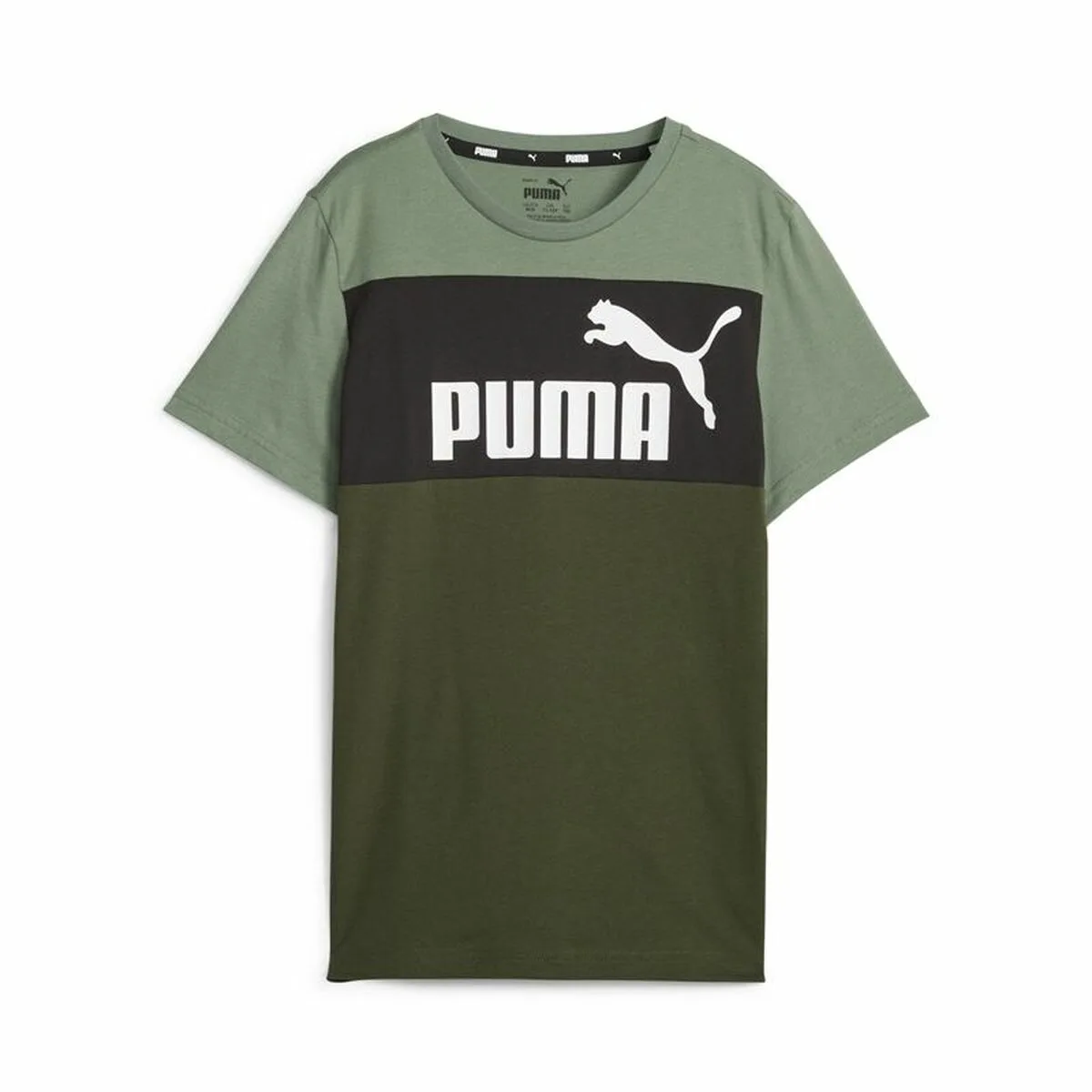CAMISETA DE MANGA CORTA INFANTIL PUMA ESS BLOCK VERDE
