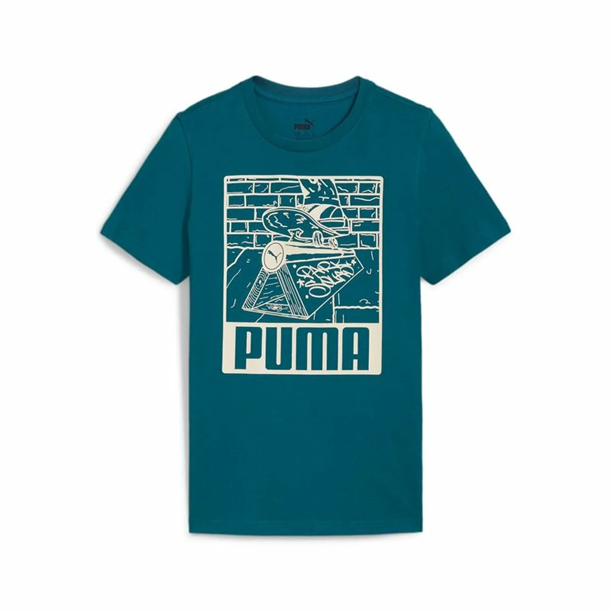 CAMISETA DE MANGA CORTA INFANTIL PUMA ESS+ MID 90S GRAPHIC AZUL