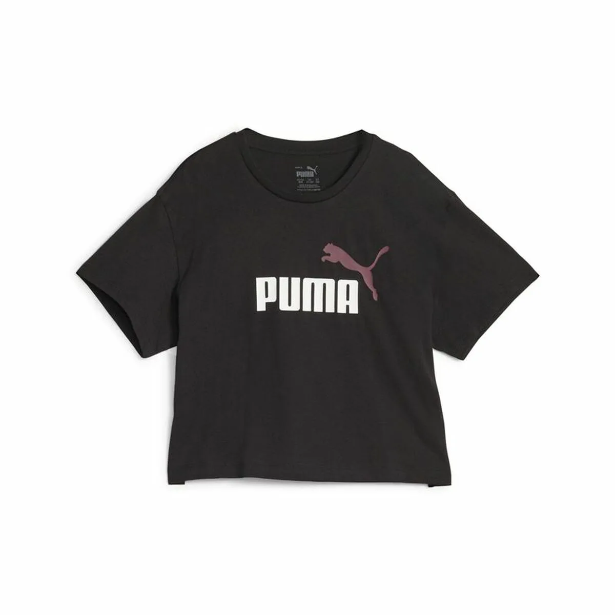 CAMISETA DE MANGA CORTA INFANTIL PUMA GIRLS LOGO CROPPED NEGRO