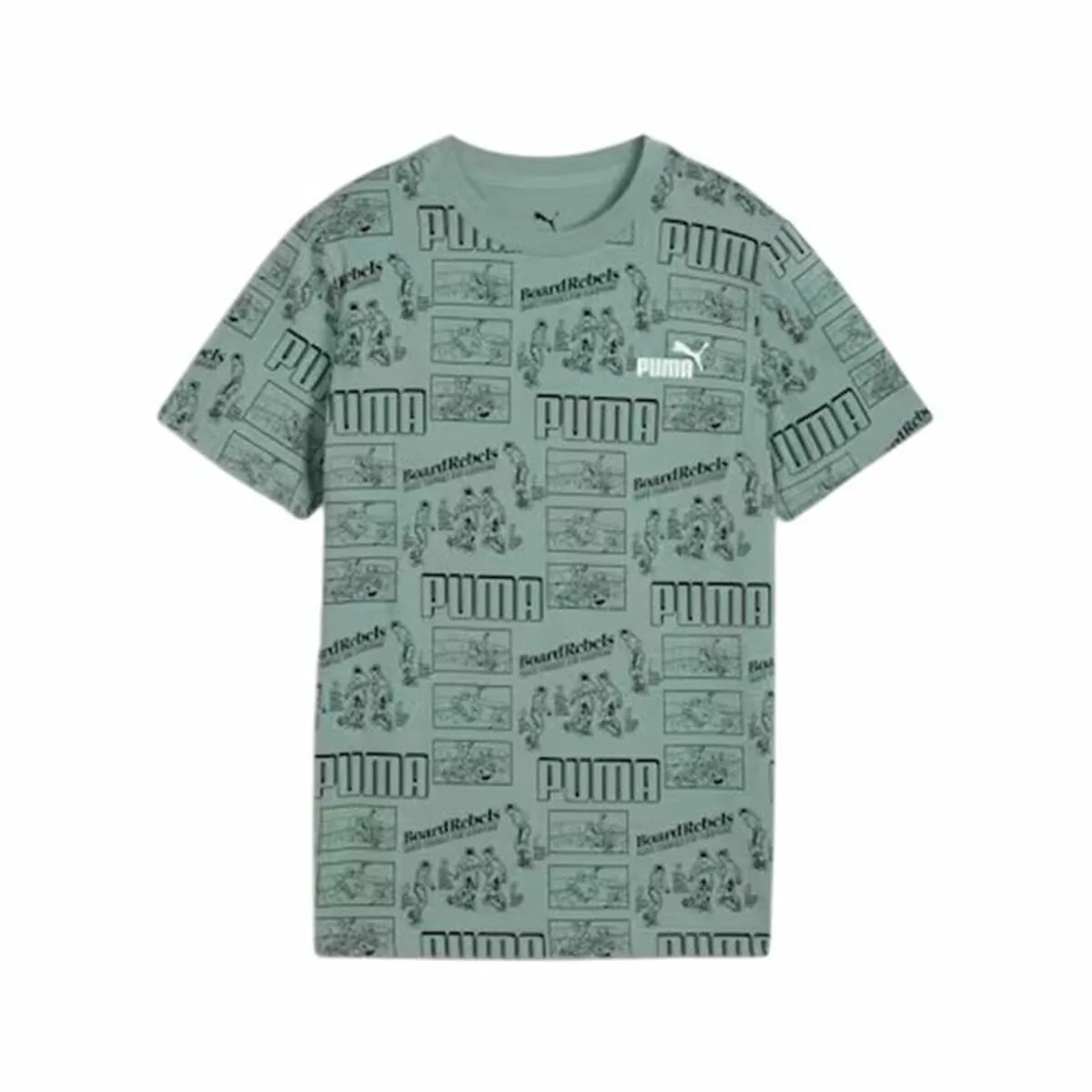 CAMISETA DE MANGA CORTA INFANTIL PUMA PUMA MID90S AOP TEE B AZUL VERDE