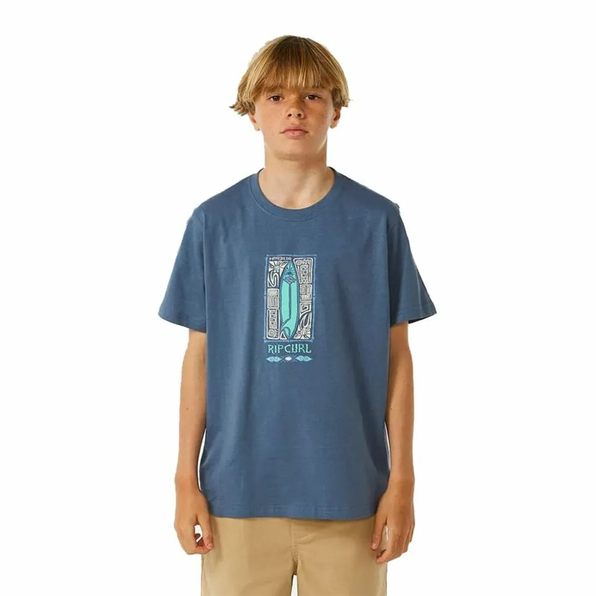 CAMISETA DE MANGA CORTA INFANTIL RIP CURL LOST ISLAND AZUL