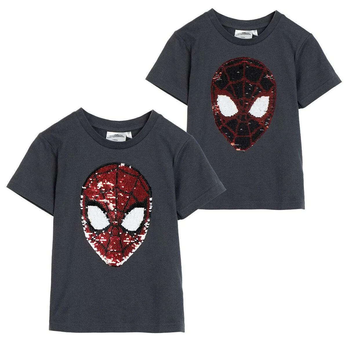 CAMISETA DE MANGA CORTA NIÑO SPIDER-MAN GRIS OSCURO