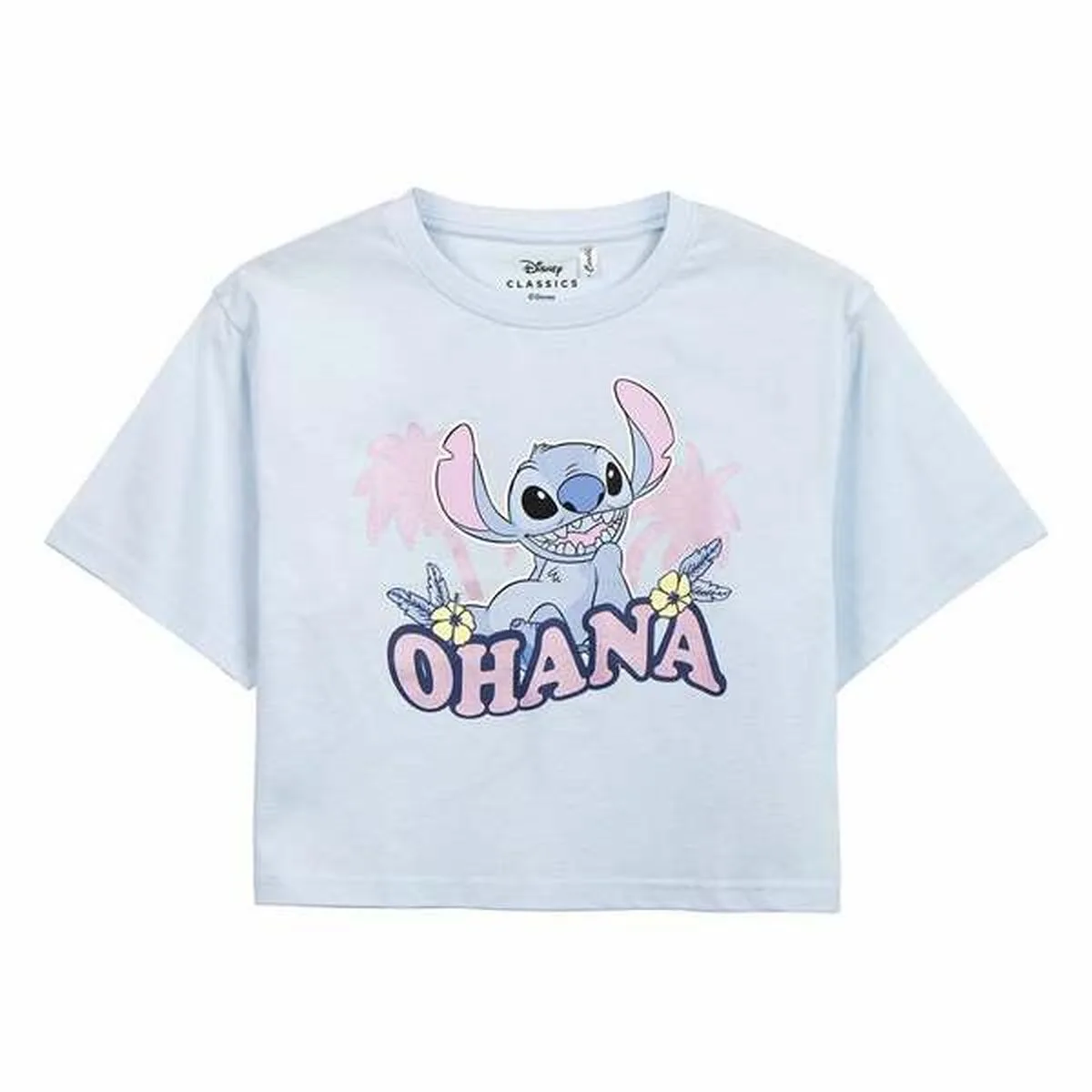 CAMISETA DE MANGA CORTA MUJER STITCH ROSA CLARO