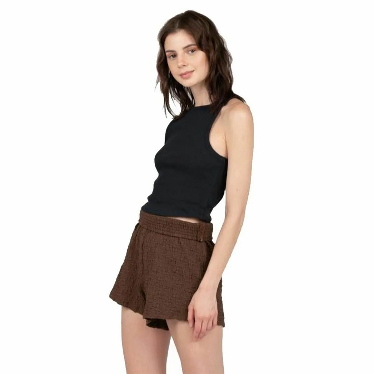 CAMISETA DE MANGA CORTA MUJER 24COLOURS CASUAL NEGRO