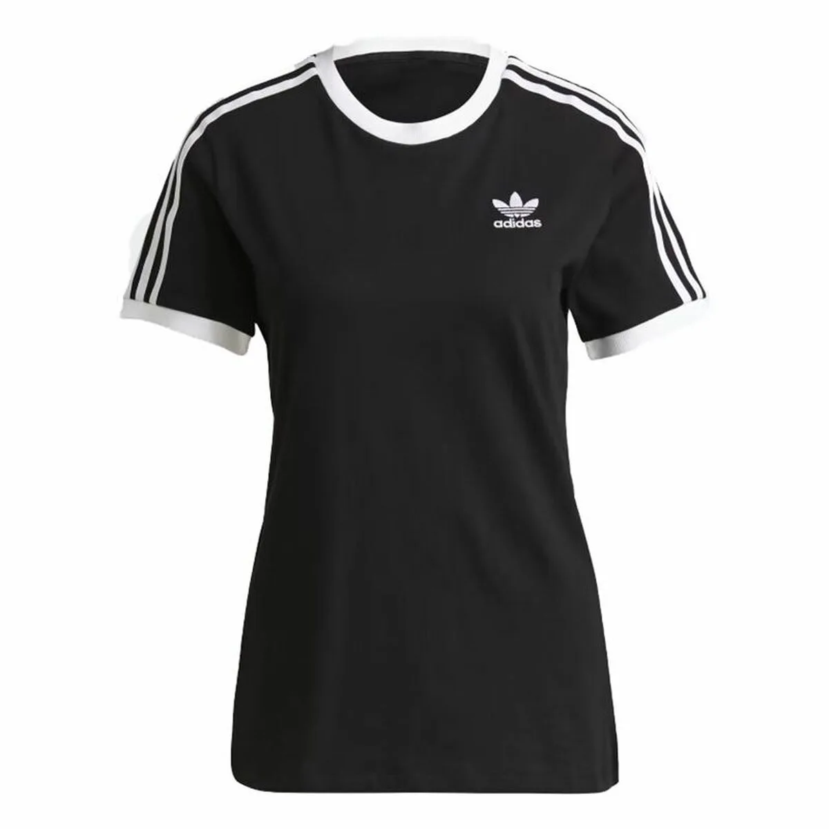 CAMISETA DE MANGA CORTA MUJER ADIDAS 3 STRIPES NEGRO