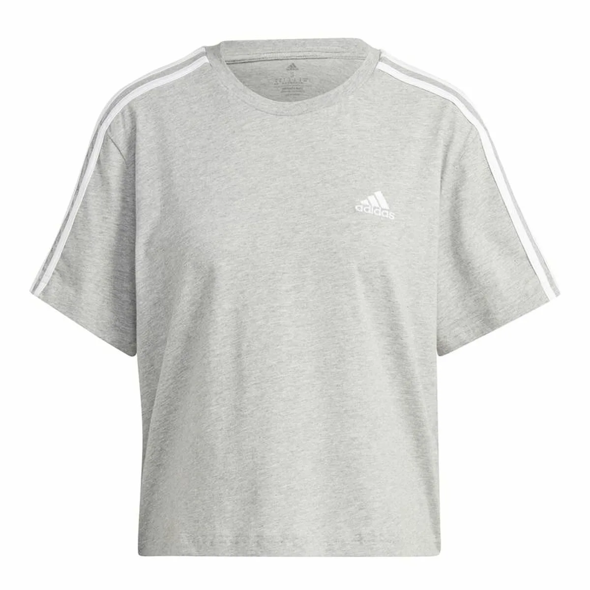 CAMISETA DE MANGA CORTA MUJER ADIDAS 3S CROPPED TOP GRIS CLARO (XS)