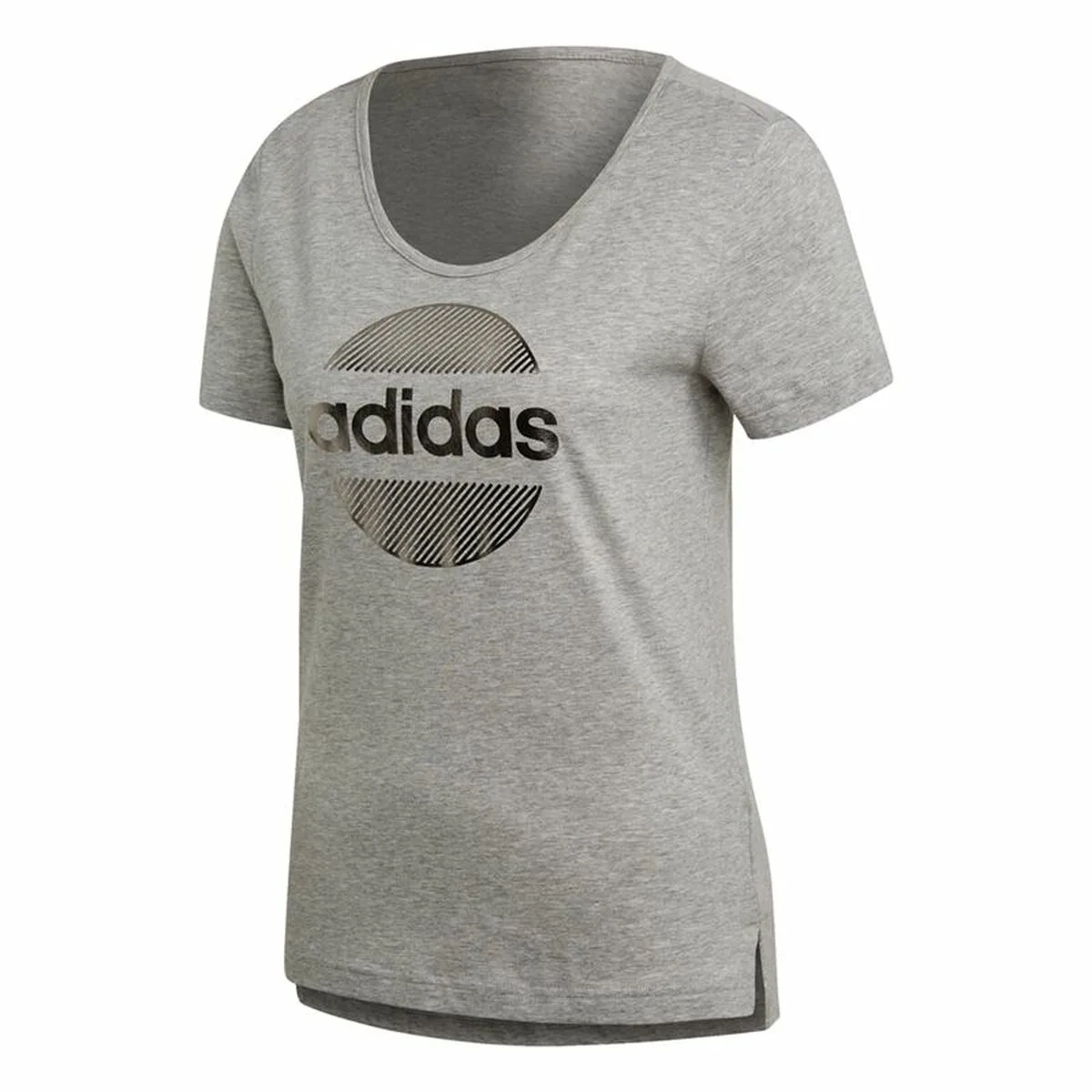 CAMISETA DE MANGA CORTA MUJER ADIDAS LINEAR GRIS CLARO