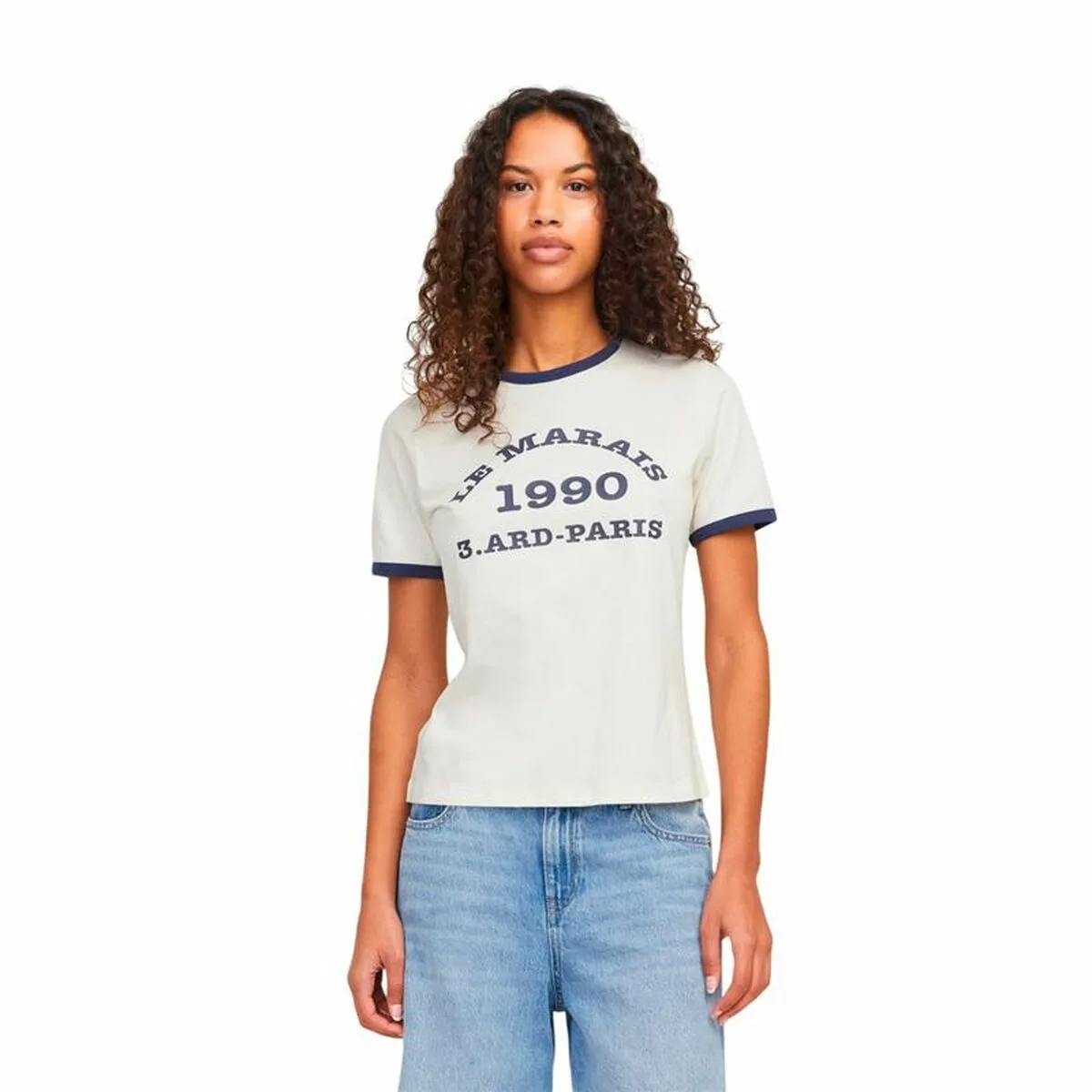 CAMISETA DE MANGA CORTA MUJER JACK & JONES JXPERLE REG FIT BLANCO