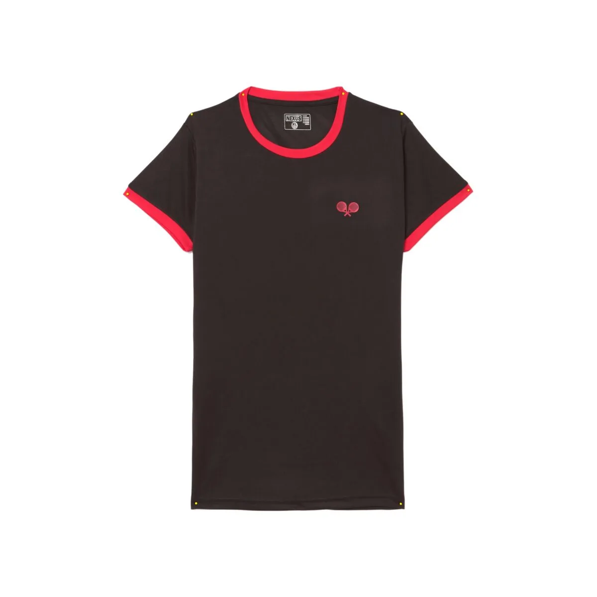 CAMISETA DE MANGA CORTA MUJER NEXUS CAMIGUIN NEGRO ROJO