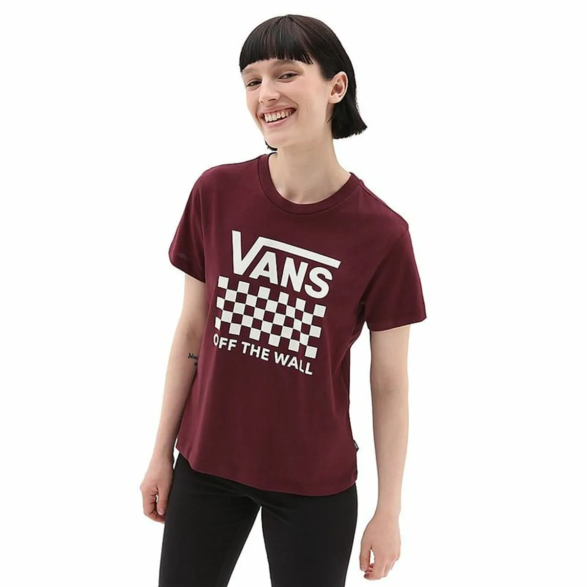 CAMISETA DE MANGA CORTA MUJER VANS LOCK BOX CREW-B