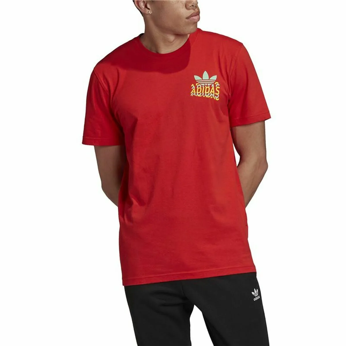 CAMISETA DE MANGA CORTA HOMBRE ADIDAS MULTIFADE  ROJO
