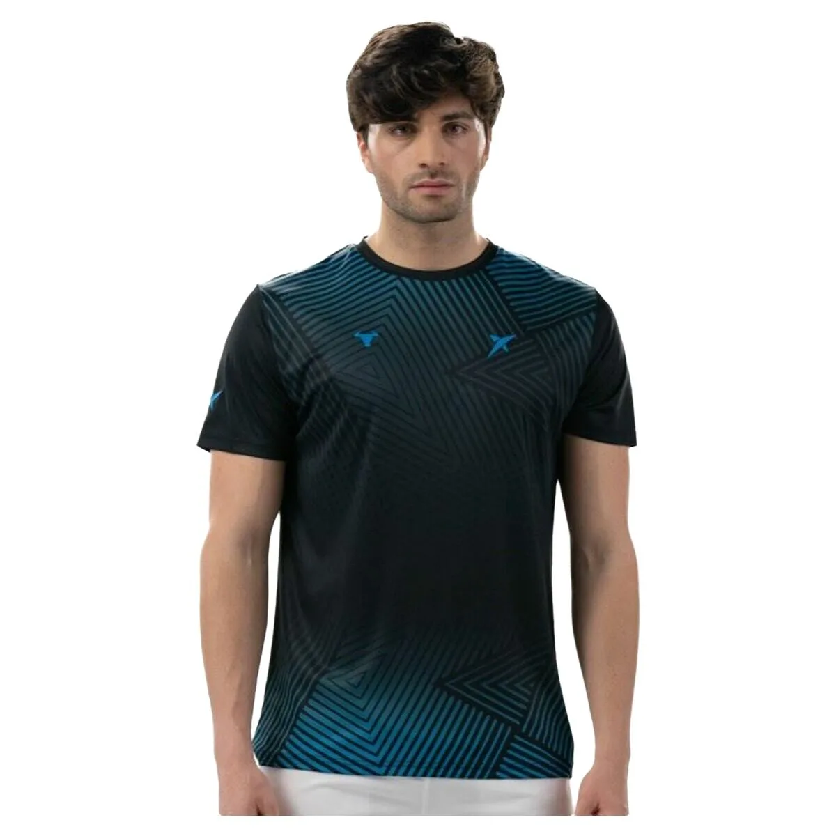 CAMISETA DE MANGA CORTA HOMBRE DROP SHOT ABIAN CAMPA NEGRO PÁDEL