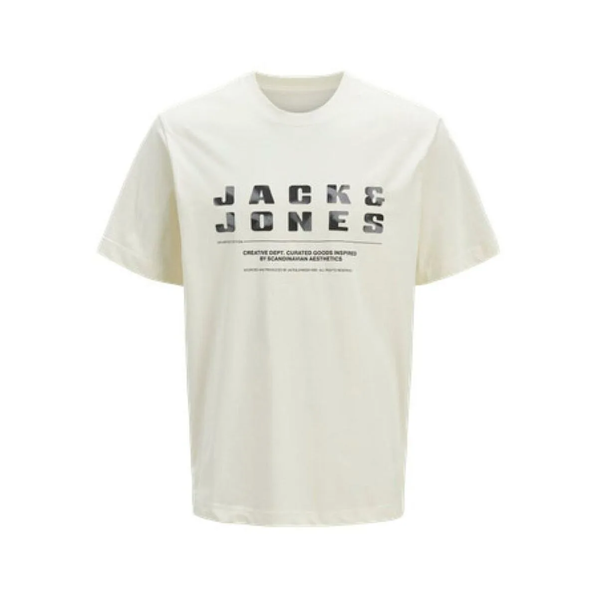 CAMISETA DE MANGA CORTA HOMBRE JACK & JONES JCORECHARGE FRONT BRANDING TEE CREW NECK 12274716 BLANCO