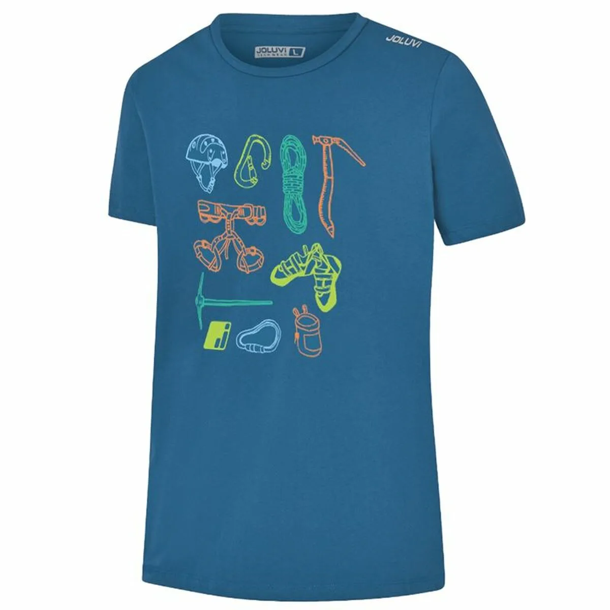 CAMISETA DE MANGA CORTA HOMBRE JOLUVI CLIMBING ELEMENTS AZUL