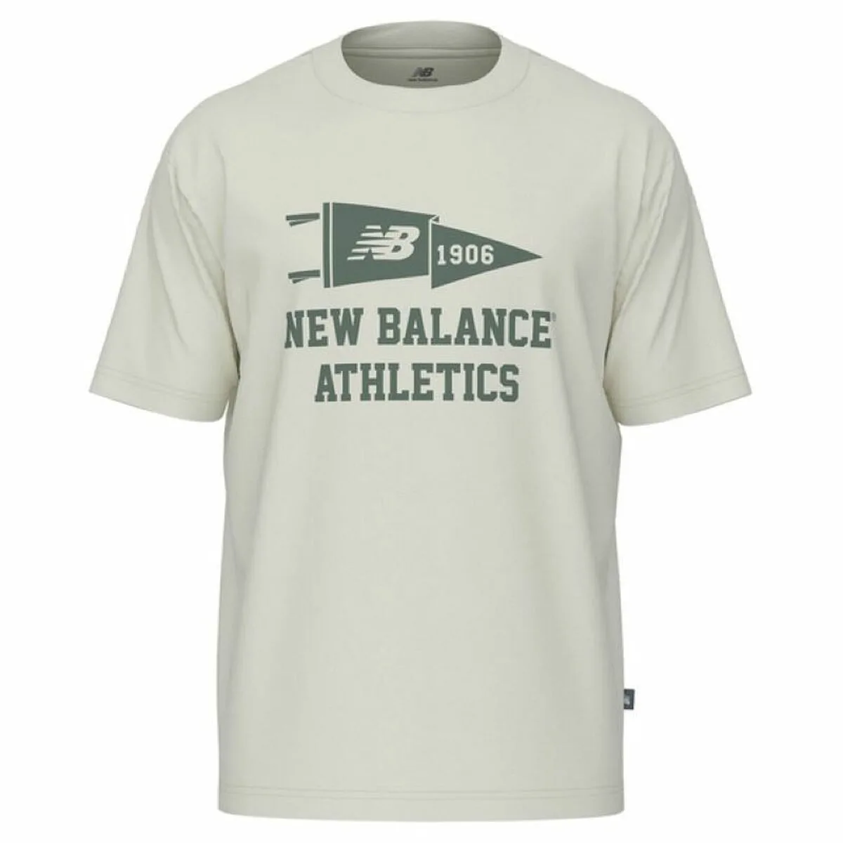CAMISETA DE MANGA CORTA HOMBRE NEW BALANCE VARSITY PENNANT MT51924 SST BLANCO