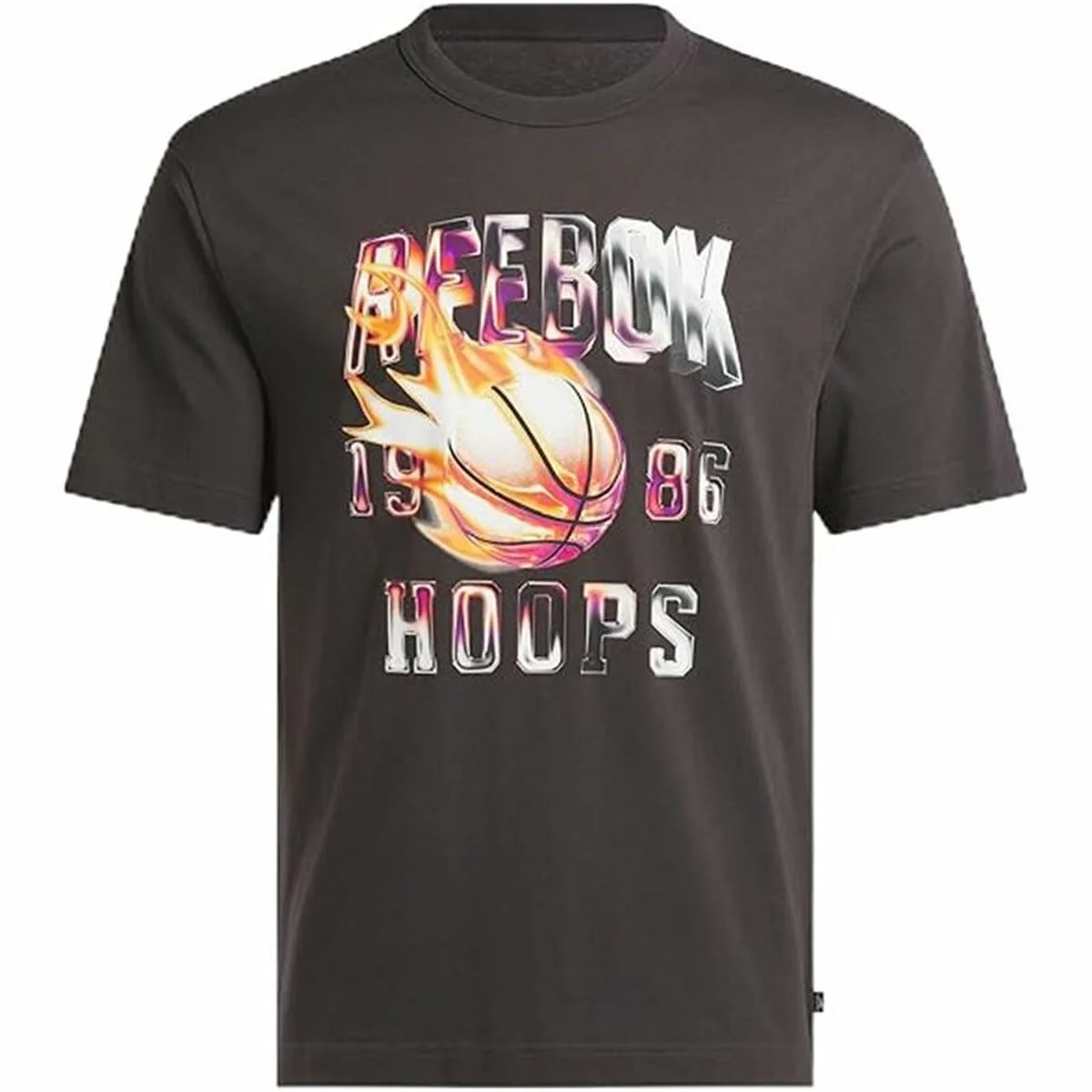CAMISETA DE MANGA CORTA HOMBRE REEBOK GS BASKETBALL ON FIR NEGRO