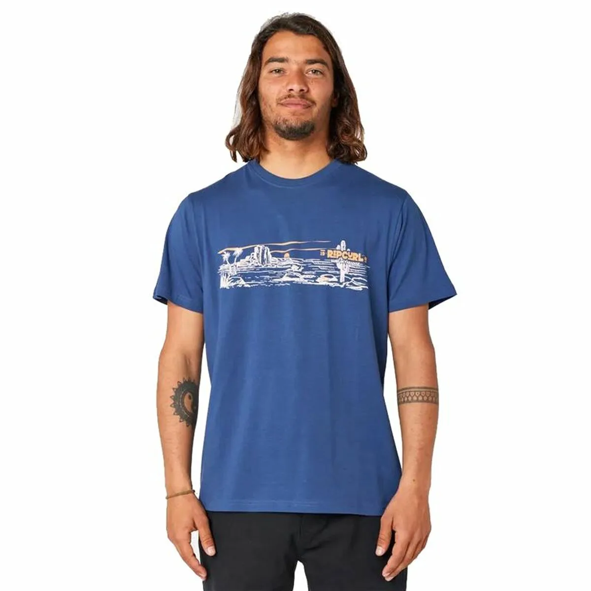 CAMISETA DE MANGA CORTA HOMBRE RIP CURL PARADISE LAND AZUL