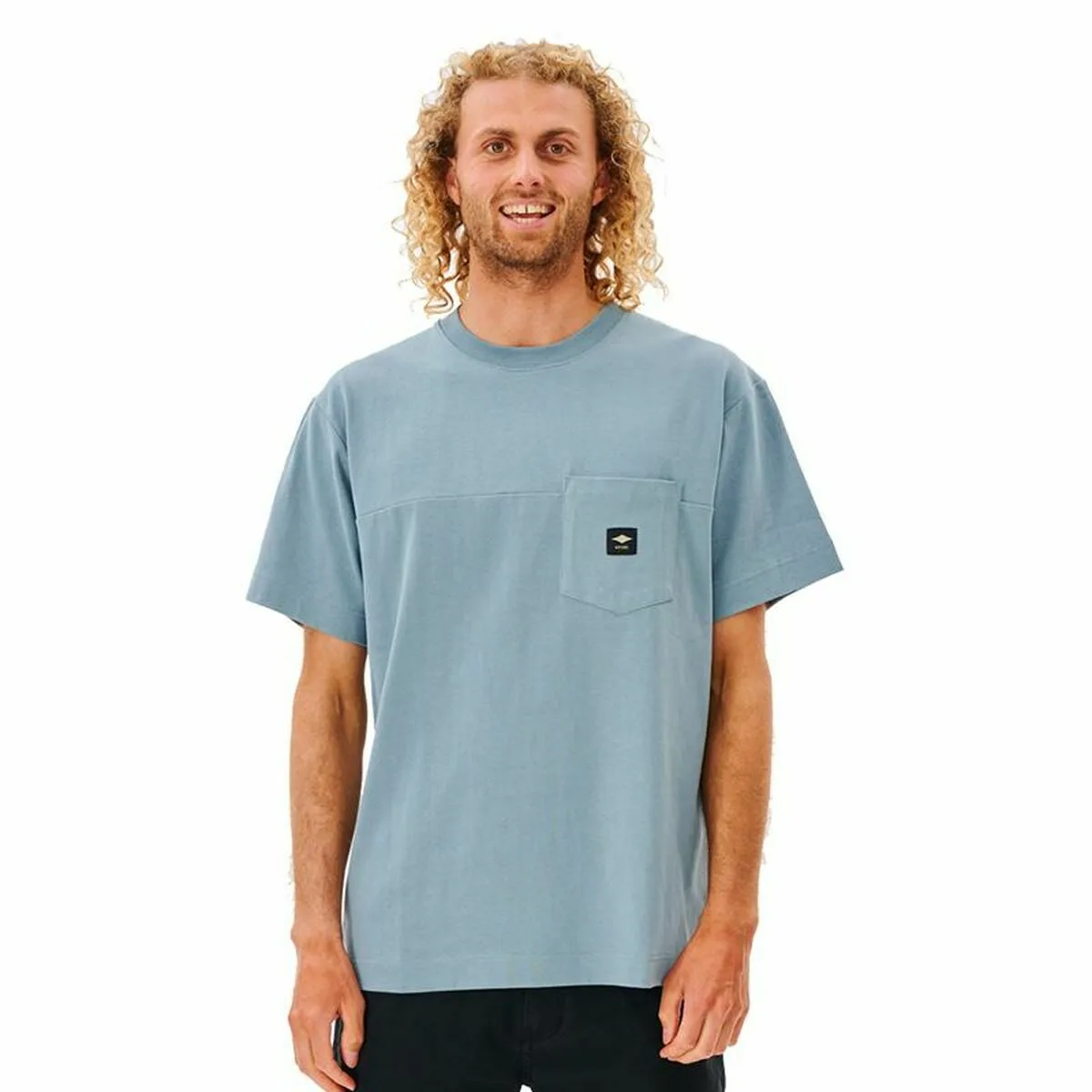 CAMISETA DE MANGA CORTA HOMBRE RIP CURL POCKET QUALITY SURF  AZUL