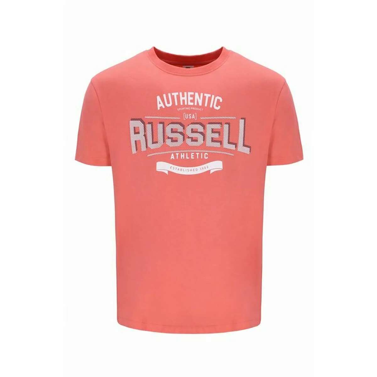 CAMISETA DE MANGA CORTA HOMBRE RUSSELL ATHLETIC AMT A30081 NARANJA CORAL