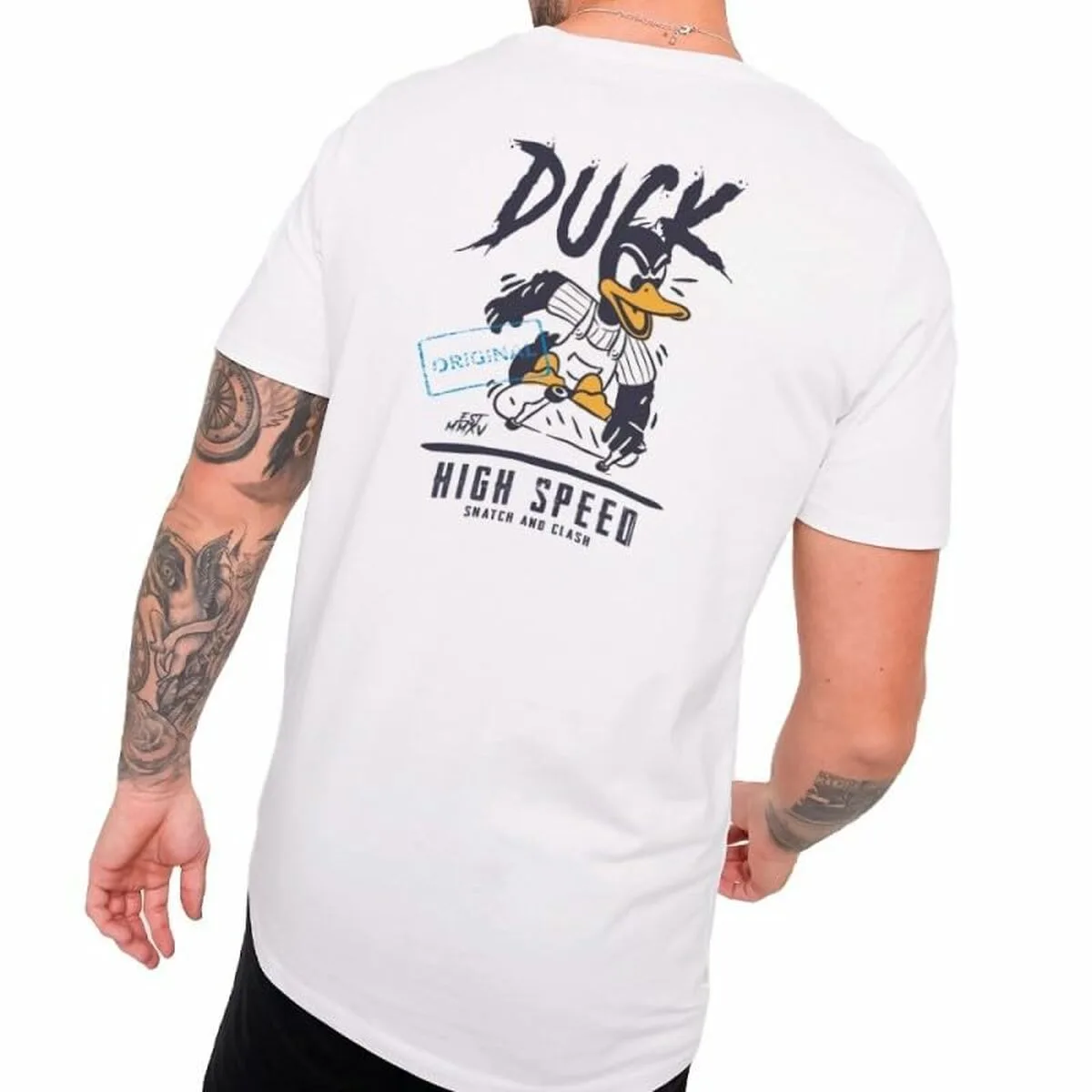 CAMISETA DE MANGA CORTA HOMBRE SNATCH & CLASH DUCK BLANCO